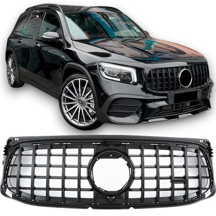 Blanksvart AMG-look Grill GT Mercedes GLB X247 2019-2023 (AMG-Line)