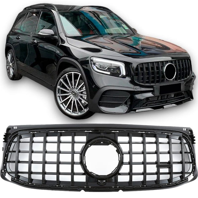 Blanksvart AMG-look Grill GT Mercedes GLB X247 2019-2023 (AMG-Line)