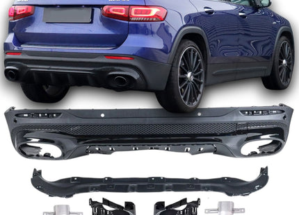 Glossy Blanksvart Diffuser Mercedes GLB X247 (2x1 avgasrör)