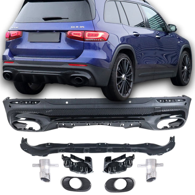 Chrome Diffuser Mercedes GLB X247 (2x1 avgasrör)