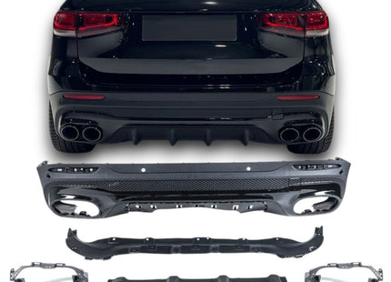 Glossy Blanksvart Diffuser Mercedes GLB X247 (2x2 avgasrör)