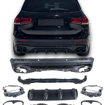 Glossy Blanksvart Diffuser Mercedes GLB X247 (2x2 avgasrör)