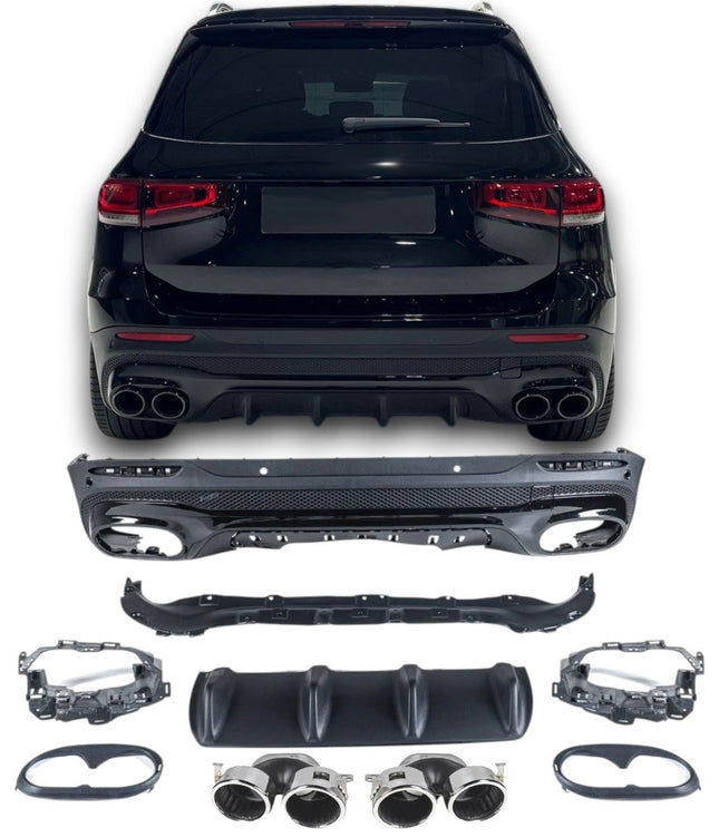 Chrome Diffuser Mercedes GLB X247 (2x2 avgasrör)