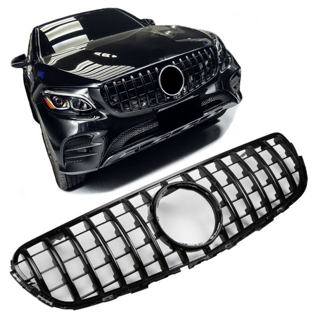 Grill Panamericana GT i svart för Mercedes GLC X253/C253 (före facelift)