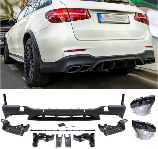 Glossy Blanksvart Diffuser Mercedes GLC X253