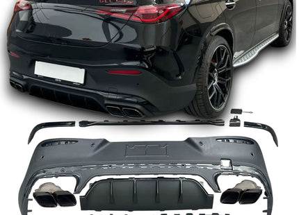 Glossy Blanksvart Diffuser Mercedes GLC C254 Coupé (2x2 avgasrör)