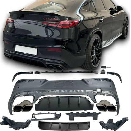 Chrome Diffuser Mercedes GLC C254 Coupé (2x2 avgasrör)