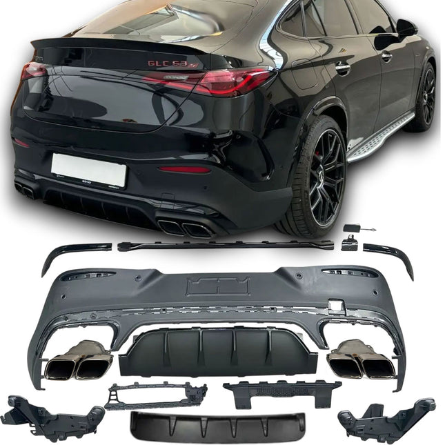 Chrome Diffuser Mercedes GLC C254 Coupé (2x2 avgasrör)