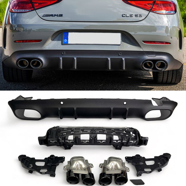 Glossy Blanksvart Diffuser Mercedes CLS X257/C257