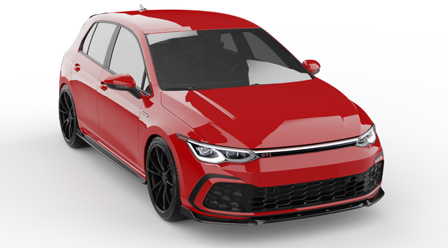 Blanksvarta Sidokjolar Volkswagen Golf Mk8 2020-2024 (GTI / GTE / GTD / R-Line)