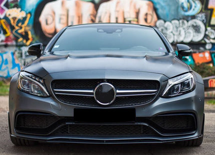 Frontsplitter i blanksvart för Mercedes C-Klass W205