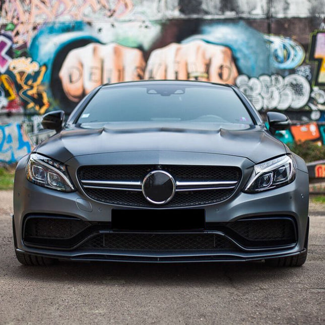 Frontsplitter i blanksvart för Mercedes C-Klass W205