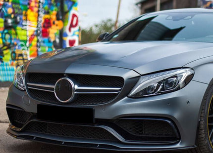 Frontsplitter i blanksvart för Mercedes C-Klass W205