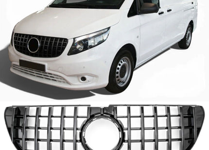 Grill Panamericana GT i svart för Mercedes W447 Vito (före facelift)