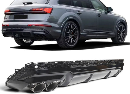 Diffuser med ändrör i svart för Audi Q7 MK2 Facelift