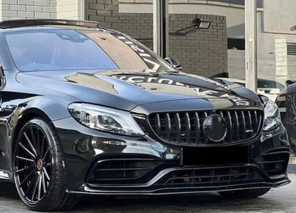 Frontsplitter i blanksvart för Mercedes C-Klass W205