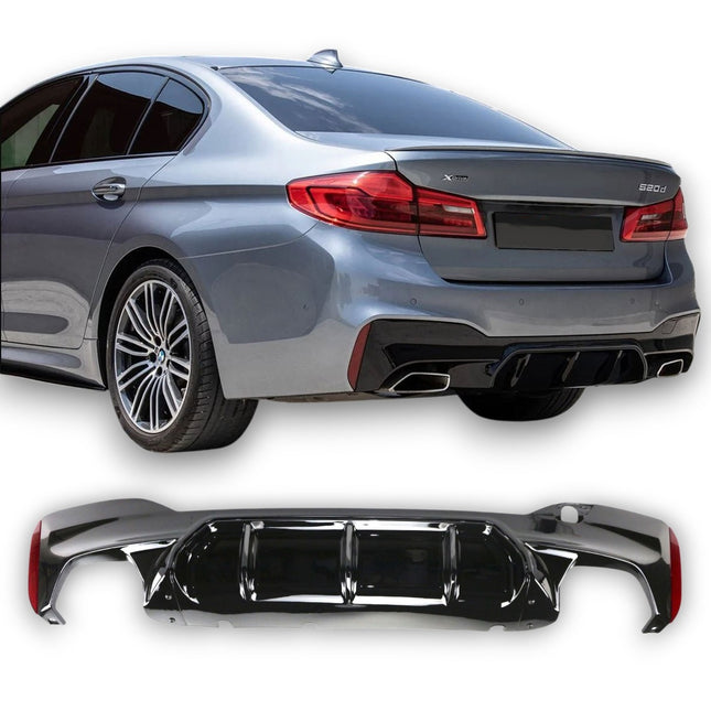 Glossy Blanksvart Diffuser BMW BMW G30/G31 2017-2024 (M-Tech)