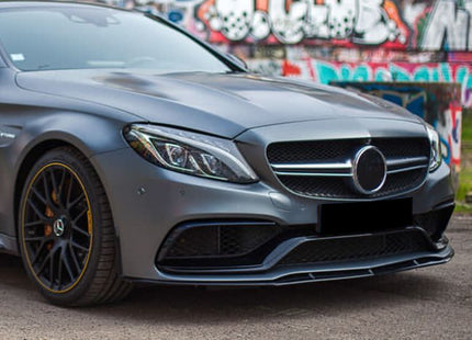 Frontsplitter i blanksvart för Mercedes C-Klass W205