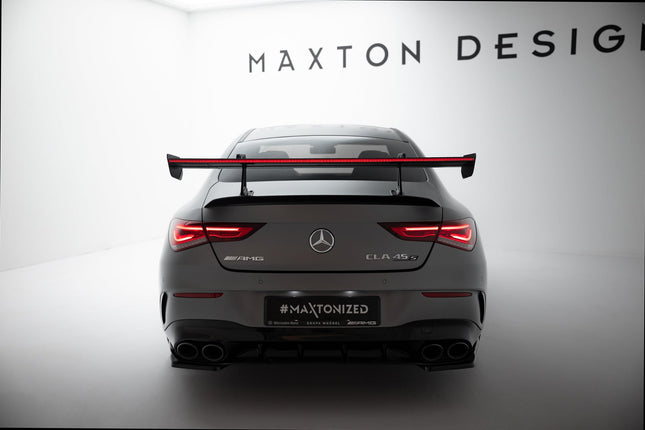 Bakvinge i kolfiber med svanhalsfäste och LED för Mercedes CLA Coupé C118/C118 Facelift