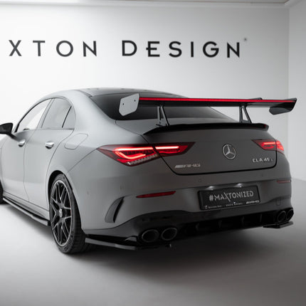 Bakvinge i kolfiber med svanhalsfäste och LED för Mercedes CLA Coupé C118/C118 Facelift