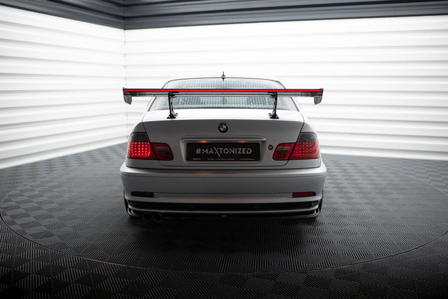 Bakvinge i kolfiber med inre fästen och LED för BMW 3-serie Coupé E46