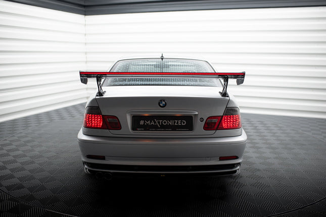 Bakvinge i kolfiber med yttre fästen och LED för BMW 3-serie Coupé E46