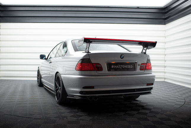 Bakvinge i kolfiber med yttre fästen och LED för BMW 3-serie Coupé E46