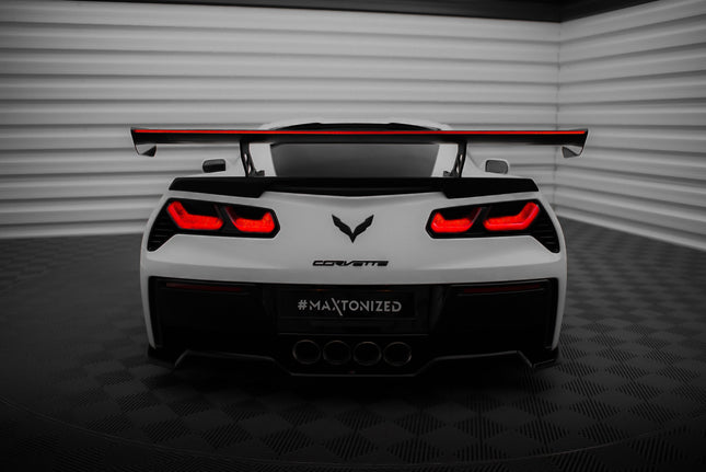 Bakvinge i kolfiber med inre fästen och LED för Chevrolet Corvette Stingray/Grand Sport C7