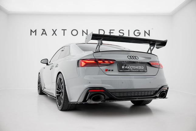 Bakvinge V.1 i kolfiber med yttre fästen för Audi A5/A5 S-Line/S5/RS5 Coupé F5/F5 Facelift