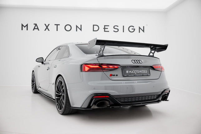 Bakvinge V.2 i kolfiber med yttre fästen för Audi A5/A5 S-Line/S5/RS5 Coupé F5/F5 Facelift