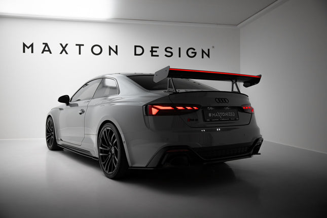 Bakvinge i kolfiber med svanhalsfäste och LED för Audi A5/A5 S-Line/S5/RS5 Coupé F5/F5 Facelift