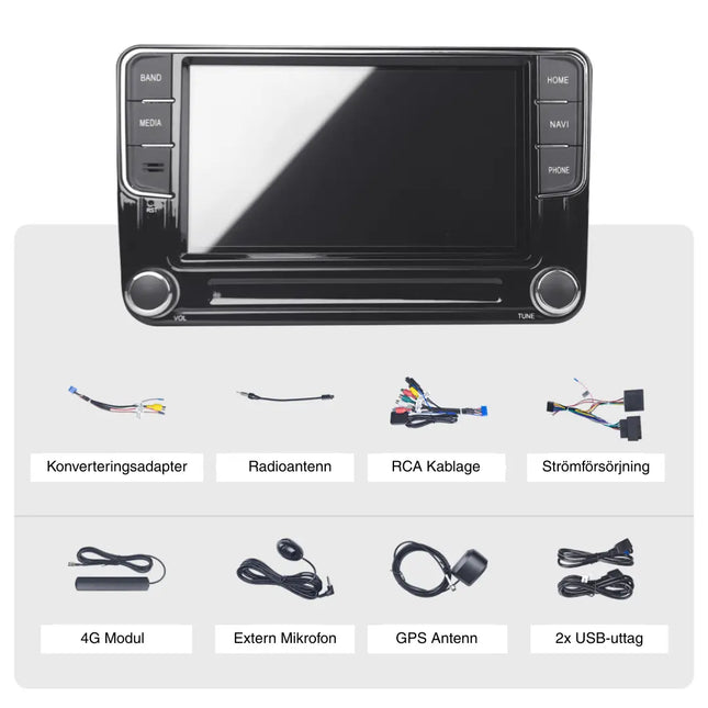 Volkswagen Skoda SEAT 7" Multimedia Bilstereo