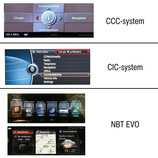 BMW 3-Serie F30/F31/F34 Multimedia Skärm CarPlay/Android Auto