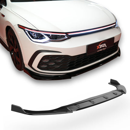 Blanksvart Frontsplitter Volkswagen Golf Mk8 2020-2024 (GTI / GTE / GTD / R-Line)