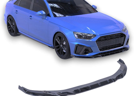 Blanksvart Frontsplitter Audi A4 B9 Facelift 2019-2024 (S-Line / S4)