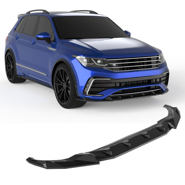 Blanksvart Frontsplitter Volkswagen Tiguan Mk2 Facelift 2020-2024 (R / R-Line)
