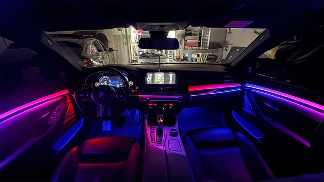 Ambient Light BMW 5-Serie F10/F11 med pianolister (Inkl. Montering)