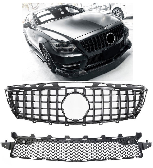 Grill Panamericana GT i svart för Mercedes CLS W218/X218 (före facelift) AMG-Line