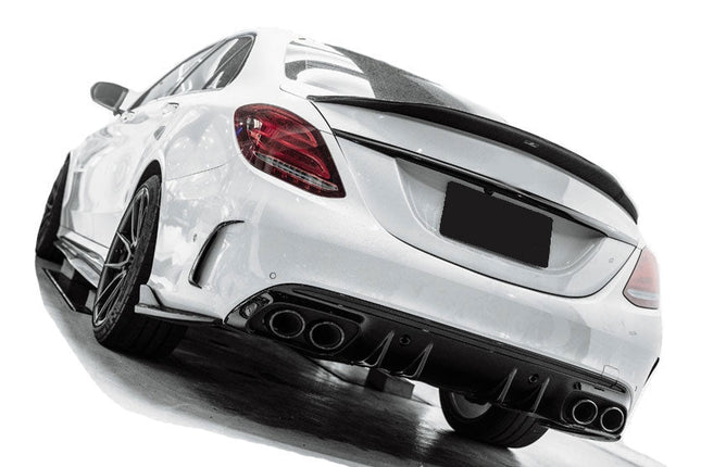 Diffuser med ändrör i blanksvart för Mercedes C-Klass W205/S205