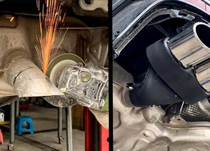 Diffuser med ändrör i svart för Audi A6 C8