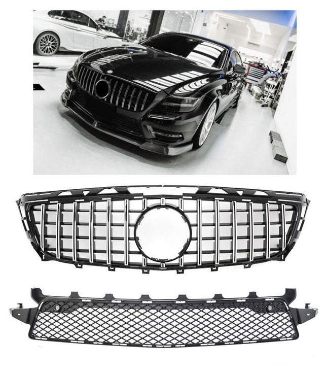 Grill Panamericana GT i krom för Mercedes CLS W218/X218 (före facelift) AMG-Line