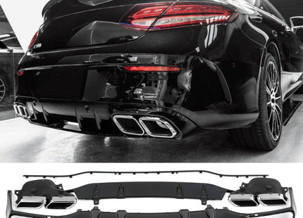 Diffuser med ändrör i krom för Mercedes C-Klass A205/C205 (C63-look)