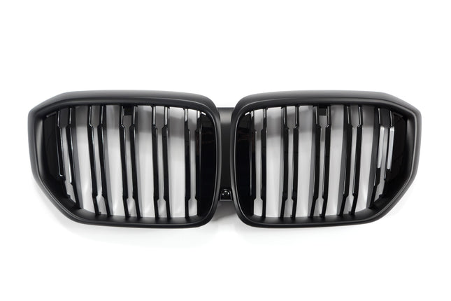 Grill med dubbla ribbor i blanksvart/mattsvart för BMW X5 G05 Facelift