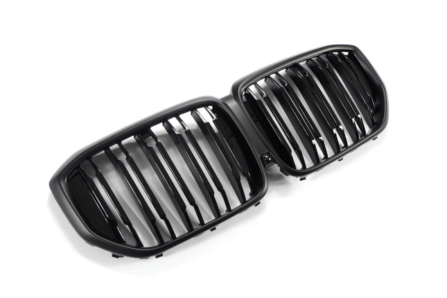 Grill med dubbla ribbor i blanksvart/mattsvart för BMW X5 G05 Facelift