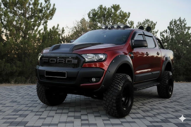 Blanksvarta Skärmbreddare Jumbo Ford Ranger T6/T7/T8 2012-2022