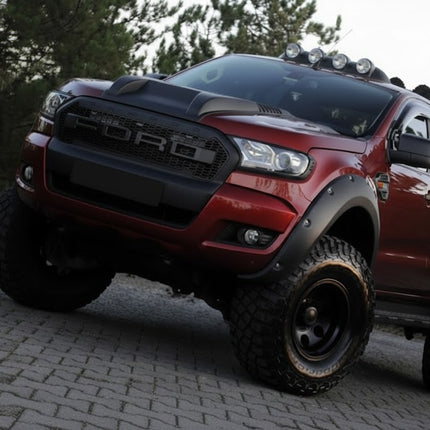 Blanksvarta Skärmbreddare Jumbo Ford Ranger T6/T7/T8 2012-2022