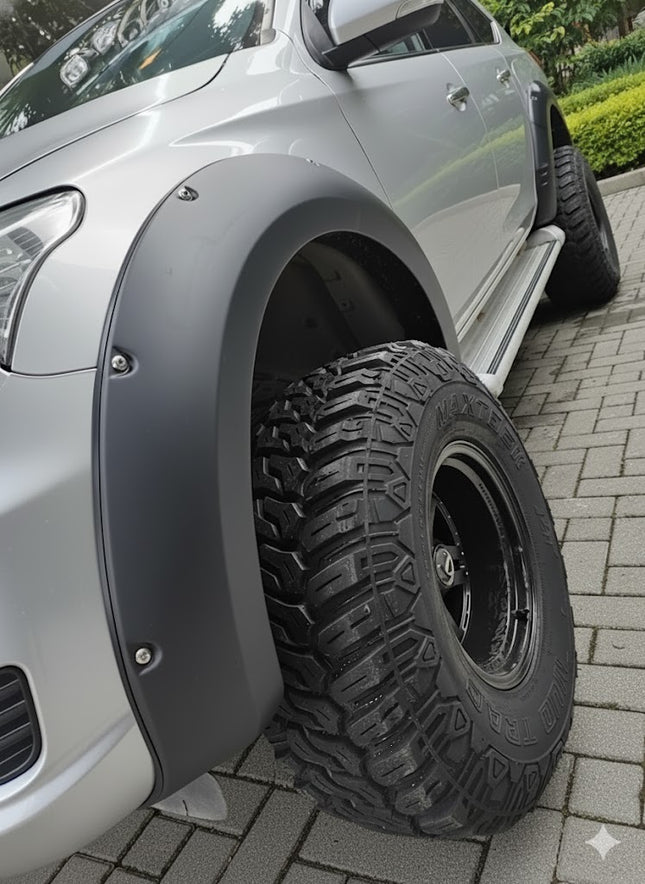 Blanksvarta Skärmbreddare Jumbo Mitsubishi L200 Series 5 / Fiat Fullback 2015-2018