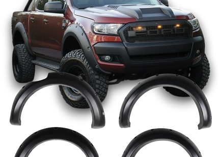Blanksvarta Skärmbreddare Jumbo Ford Ranger T6/T7/T8 2012-2022