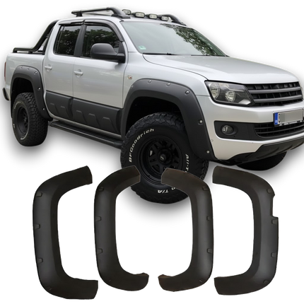Blanksvarta Skärmbreddare Jumbo Volkswagen Amarok Mk1 2010-2016