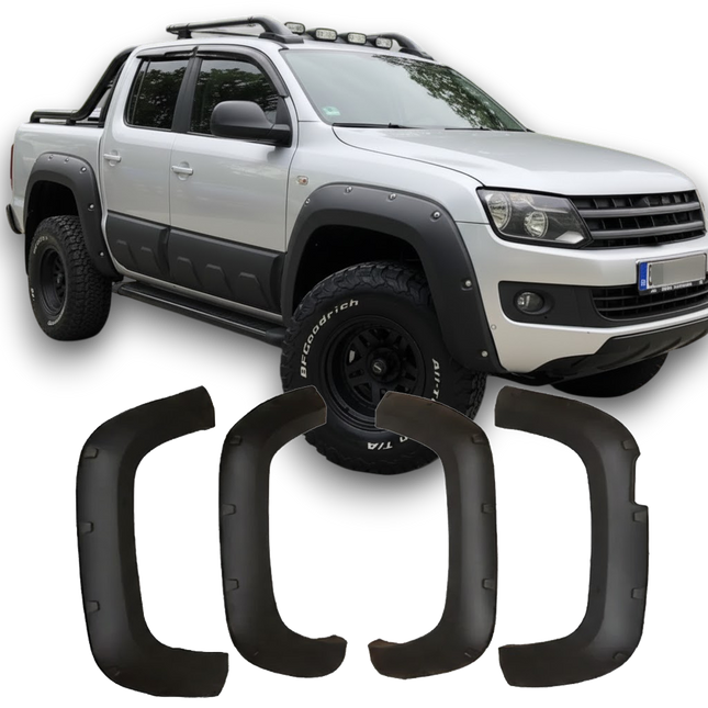 Blanksvarta Skärmbreddare Jumbo Volkswagen Amarok Mk1 2010-2016